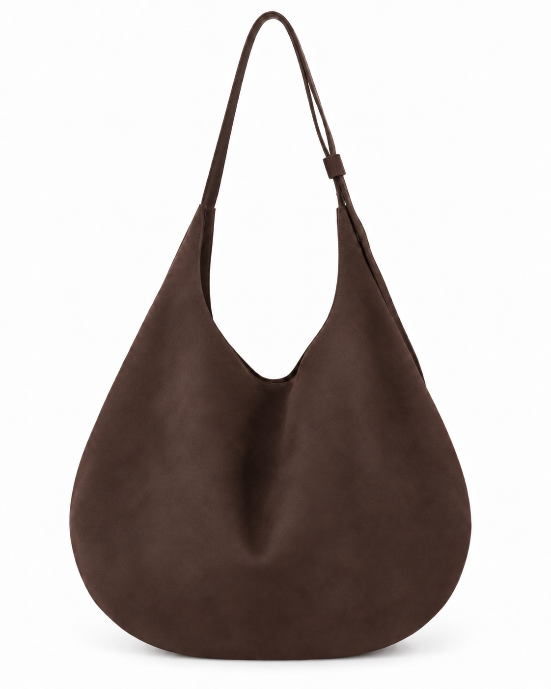 JC Shoulder Bag in Brown Dark Chocolate suede – back view
